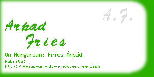arpad fries business card